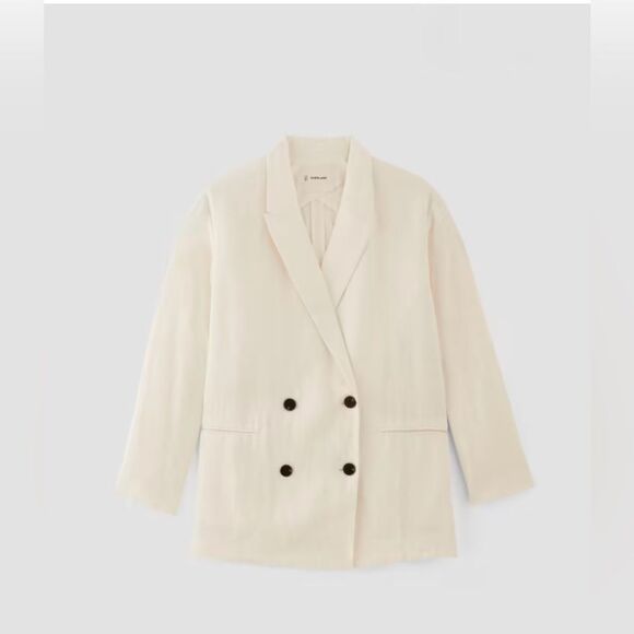 NWT Everlane linen double breasted blazer in cream size 4 - Picture 5 of 8